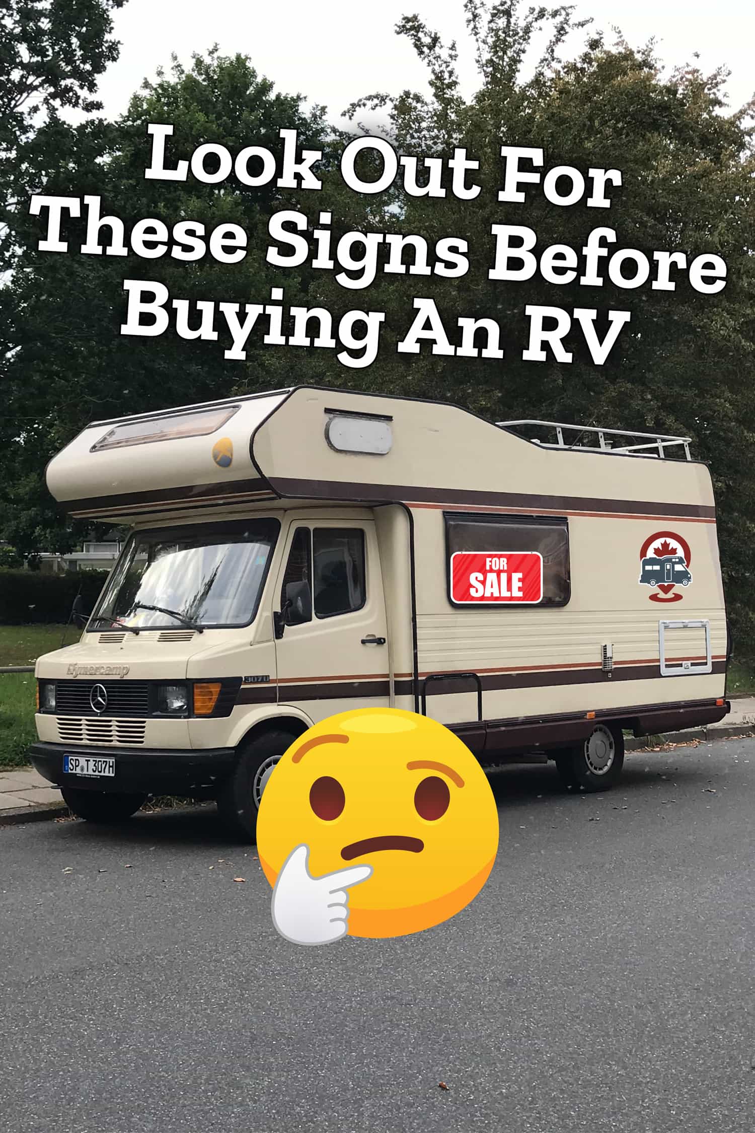 RV for Sale with wondering emoji